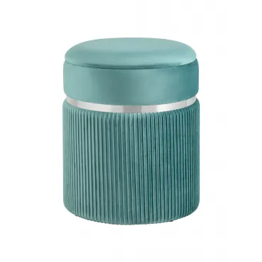 Пуф Миранда с ящиком серебро велюр светло-бирюзовый Пуф Миранда с ящиком серебро велюр светло-бирюзовый