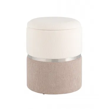 Пуф Кэрри с ящиком серебро шенилл серо-бежевый Пуф Кэрри с ящиком серебро шенилл серо-бежевый