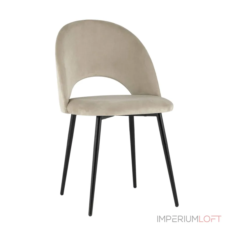 Меган велюр бежевый ножки металл черные от ImperiumLoft Меган велюр бежевый ножки металл черные от ImperiumLoft