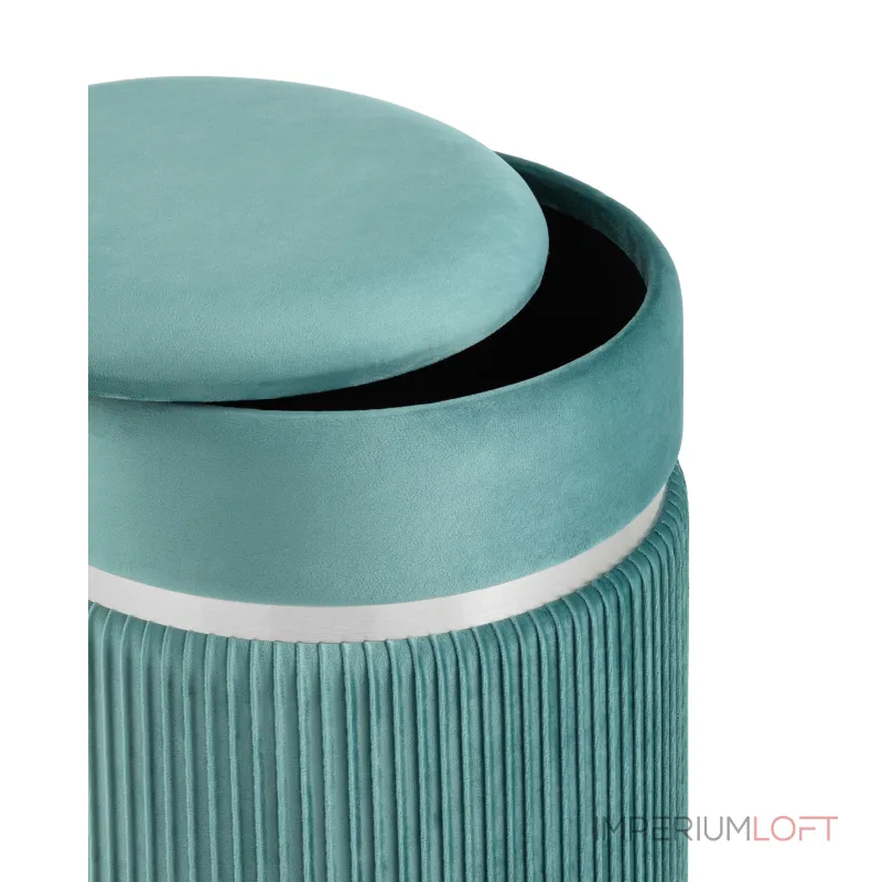 Миранда с ящиком серебро велюр светло-бирюзовый от ImperiumLoft Миранда с ящиком серебро велюр светло-бирюзовый от ImperiumLoft