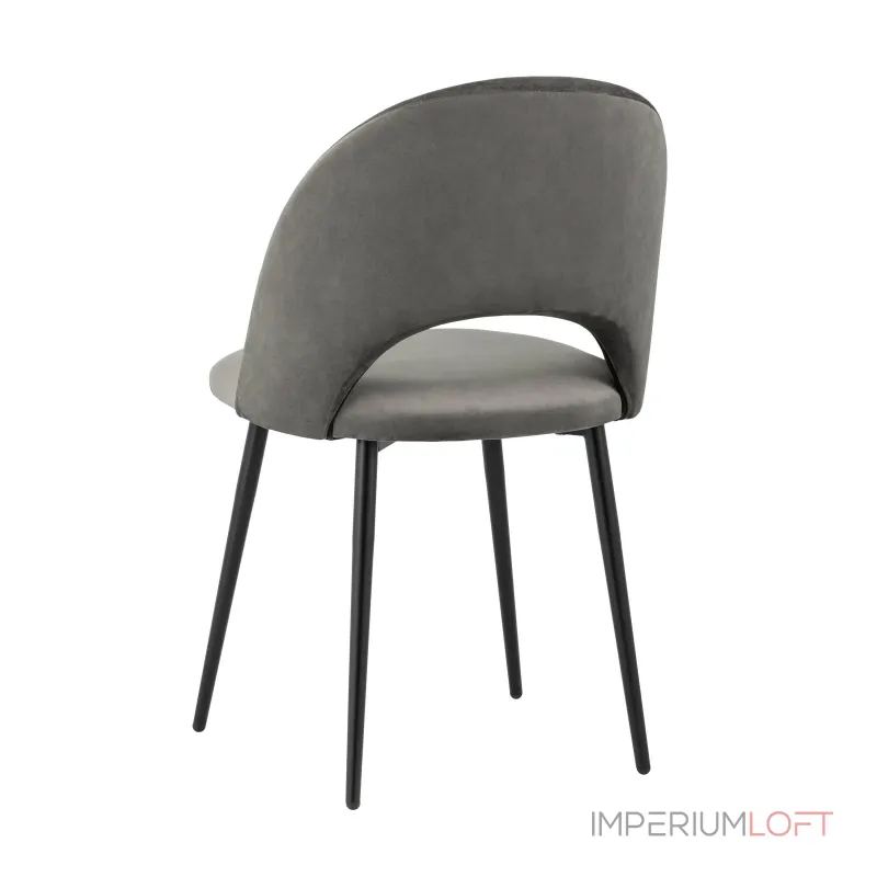 Меган велюр тёмно-серый ножки металл черные от ImperiumLoft