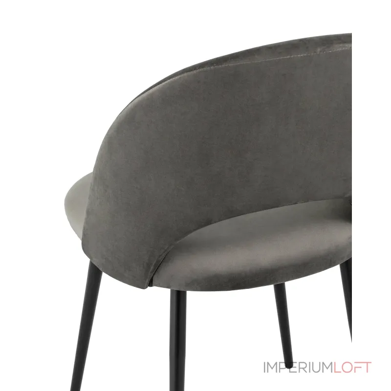 Меган велюр тёмно-серый ножки металл черные от ImperiumLoft