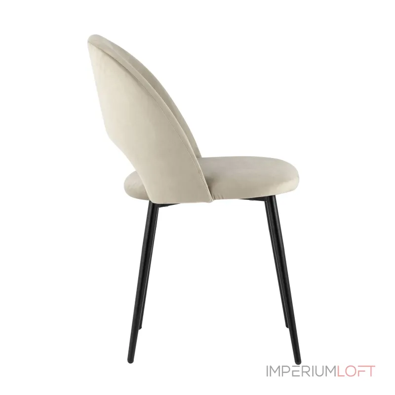 Меган велюр бежевый ножки металл черные от ImperiumLoft Меган велюр бежевый ножки металл черные от ImperiumLoft