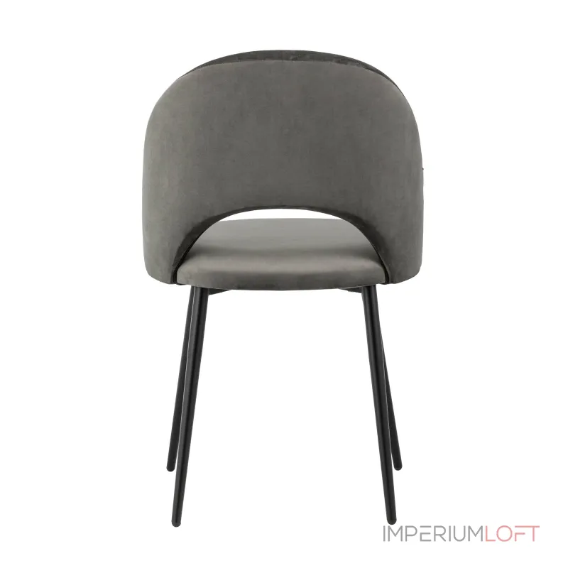 Меган велюр тёмно-серый ножки металл черные от ImperiumLoft