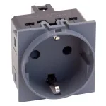 Розетка 220V с заземлением со шторками винтовой зажим 16A (Тёмно-серый) MEITON AL4141 от ImperiumLoft