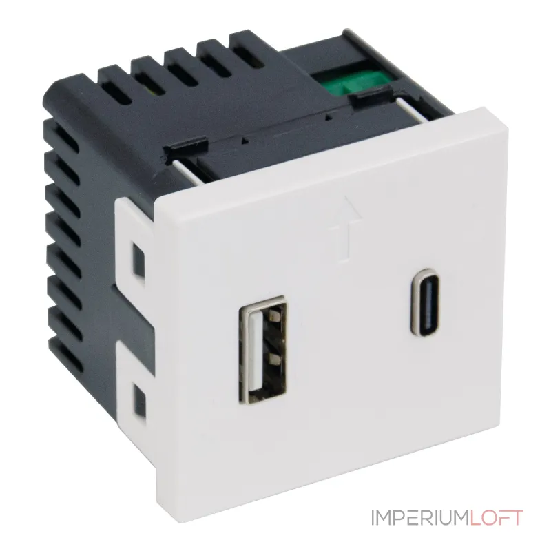 Модульная розетка usb+type C (2 модуля) MEITON A4287C2 от ImperiumLoft Модульная розетка usb+type C (2 модуля) MEITON A4287C2 от ImperiumLoft