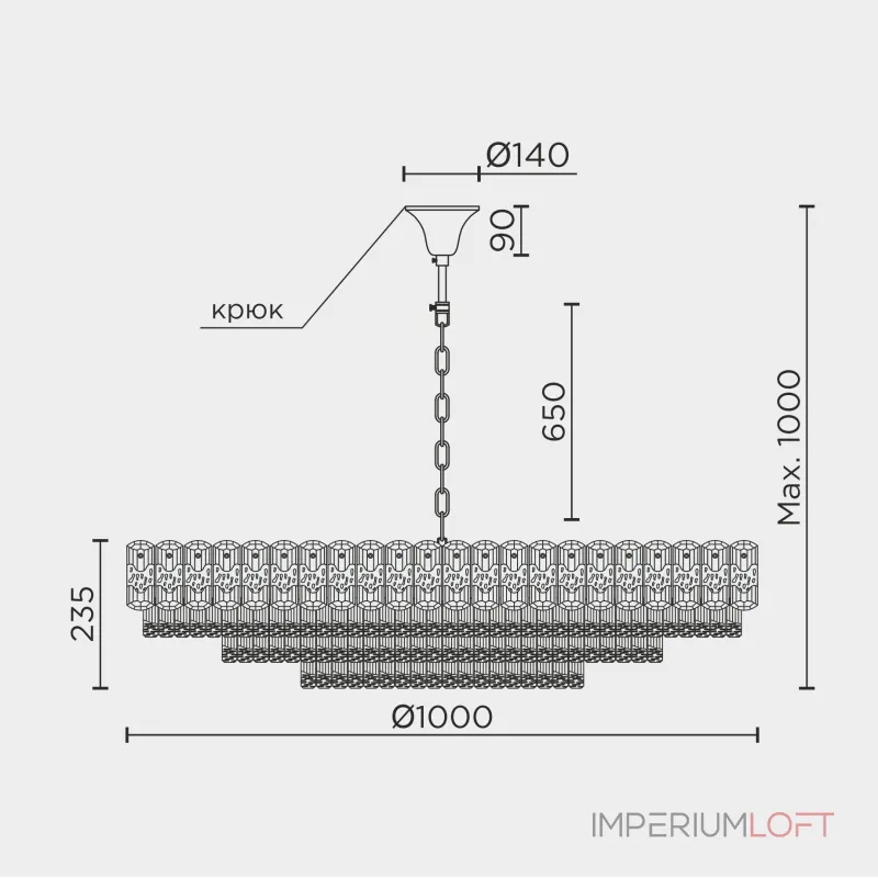 Подвесная люстра MODELUX ML.7092.1000 GD от ImperiumLoft