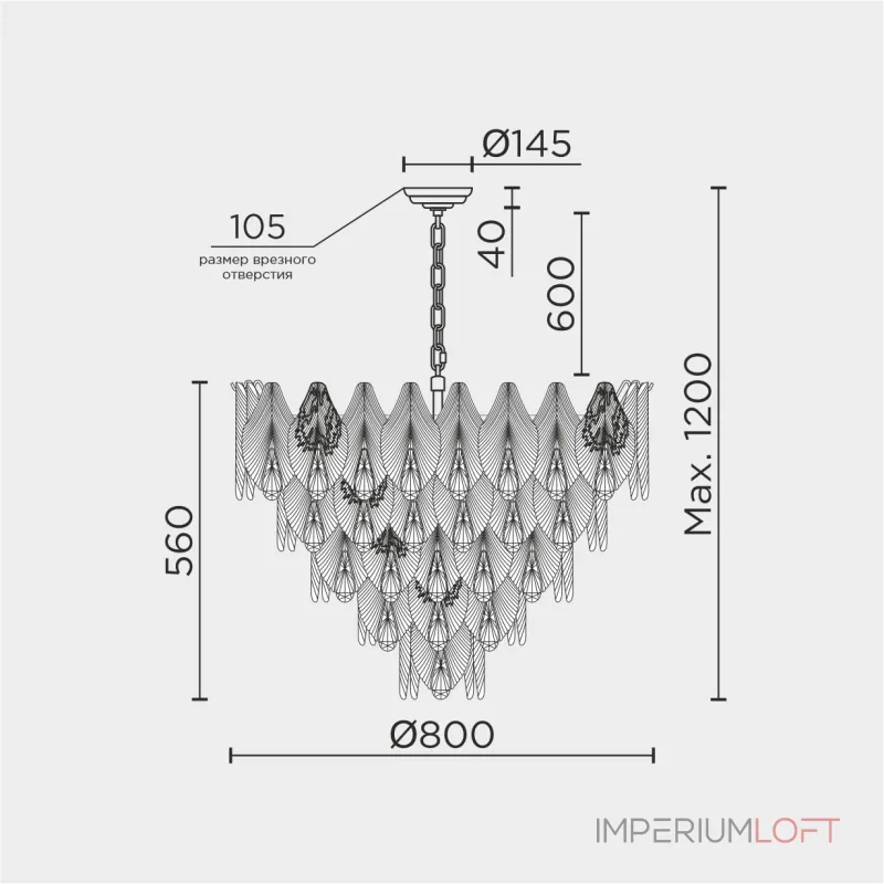 Подвесная люстра MODELUX ML.6228.800 GD от ImperiumLoft