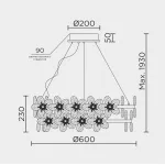 Подвесная люстра MODELUX ML.9520.600 GD от ImperiumLoft