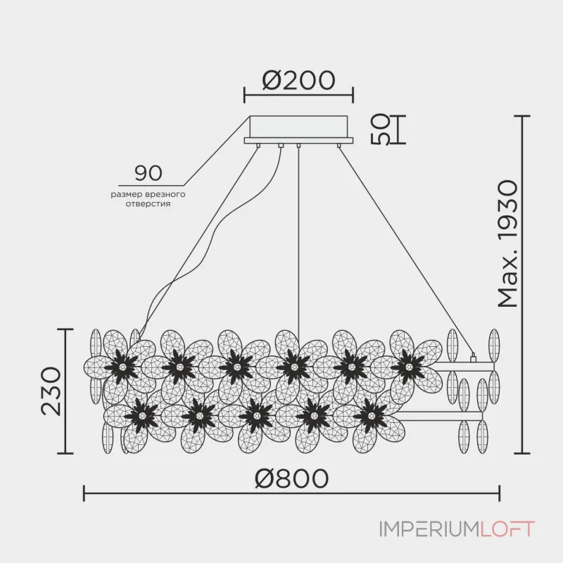 Подвесная люстра MODELUX ML.9520.800 GD от ImperiumLoft