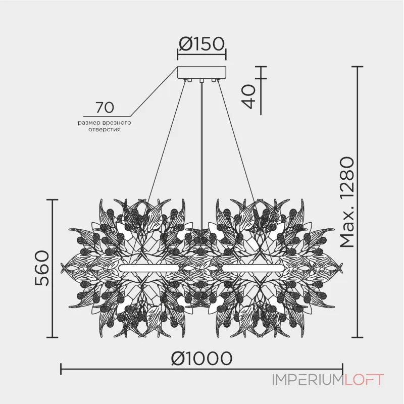 Подвесная люстра MODELUX premium ML.6808.1000P GD от ImperiumLoft