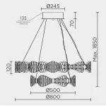 Подвесная люстра MODELUX ML.785.800.500 CP от ImperiumLoft