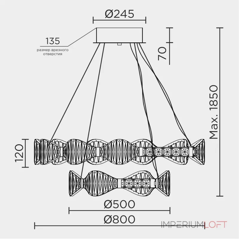 Подвесная люстра MODELUX ML.785.800.500 CP от ImperiumLoft Подвесная люстра MODELUX ML.785.800.500 CP от ImperiumLoft