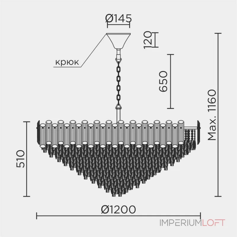 Подвесная люстра MODELUX ML.7088.1200R CR от ImperiumLoft Подвесная люстра MODELUX ML.7088.1200R CR от ImperiumLoft