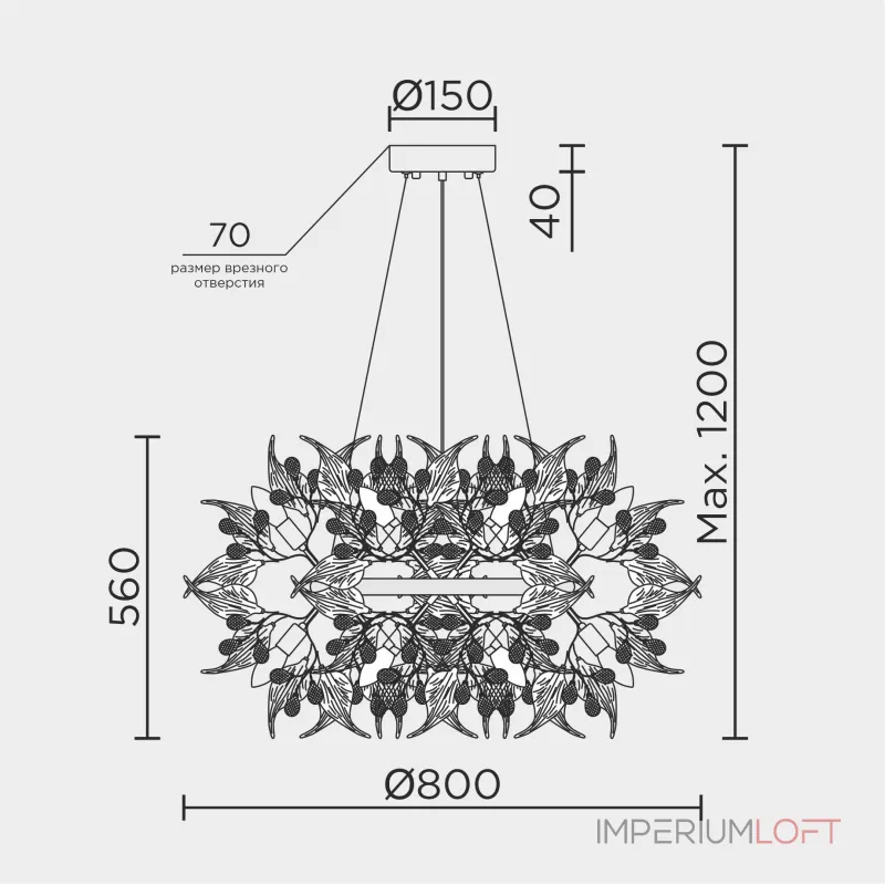 Подвесная люстра MODELUX premium ML.6808.800P GD от ImperiumLoft