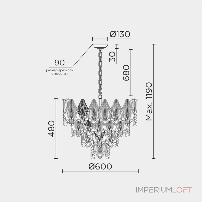 Подвесная люстра MODELUX ML.6228.600 GD от ImperiumLoft