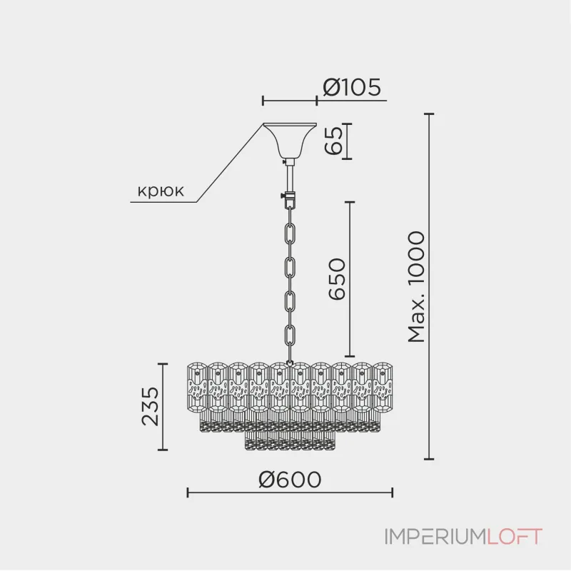 Подвесная люстра MODELUX ML.7092.600 CR от ImperiumLoft Подвесная люстра MODELUX ML.7092.600 CR от ImperiumLoft