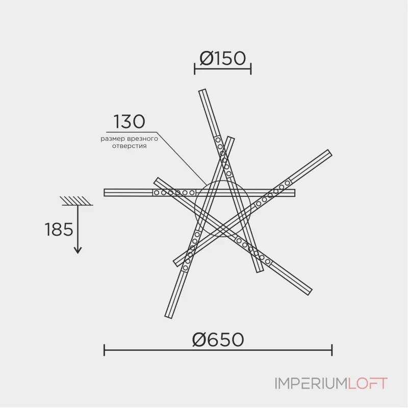 Потолочный светильник LED4U L5115-5 BK от ImperiumLoft