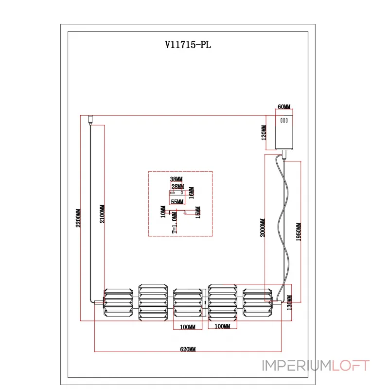 Подвесной светильник Moderli Prismique V11715-PL Подвесной светильник Moderli Prismique V11715-PL