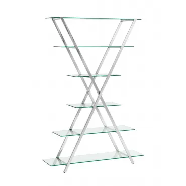 Стеллаж Гейт прозрачное стекло сталь серебро