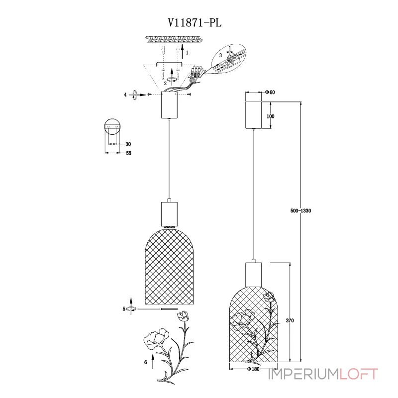 Светильник подвесной светодиодный Moderli V11871-PL Ophelia от ImperiumLoft