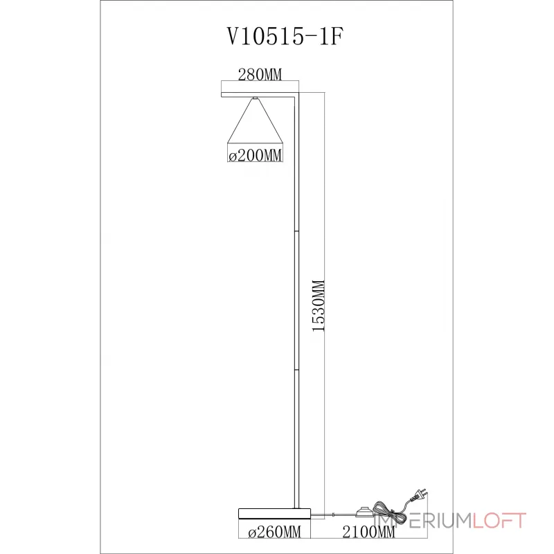 Торшер Moderli Omaha V11592-1F от ImperiumLoft