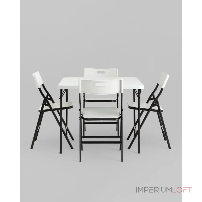 Комплект раскладного стола и стульев Stool Group Кейт YX-ZFP86 white от ImperiumLoft Комплект раскладного стола и стульев Stool Group Кейт YX-ZFP86 white от ImperiumLoft