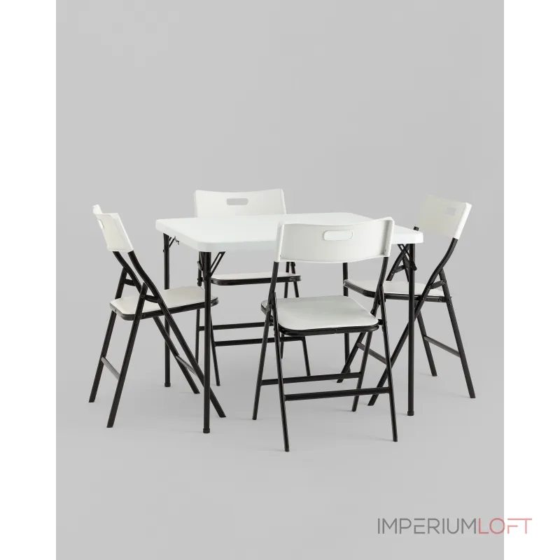 Комплект раскладного стола и стульев Stool Group Кейт YX-ZFP86 white от ImperiumLoft Комплект раскладного стола и стульев Stool Group Кейт YX-ZFP86 white от ImperiumLoft