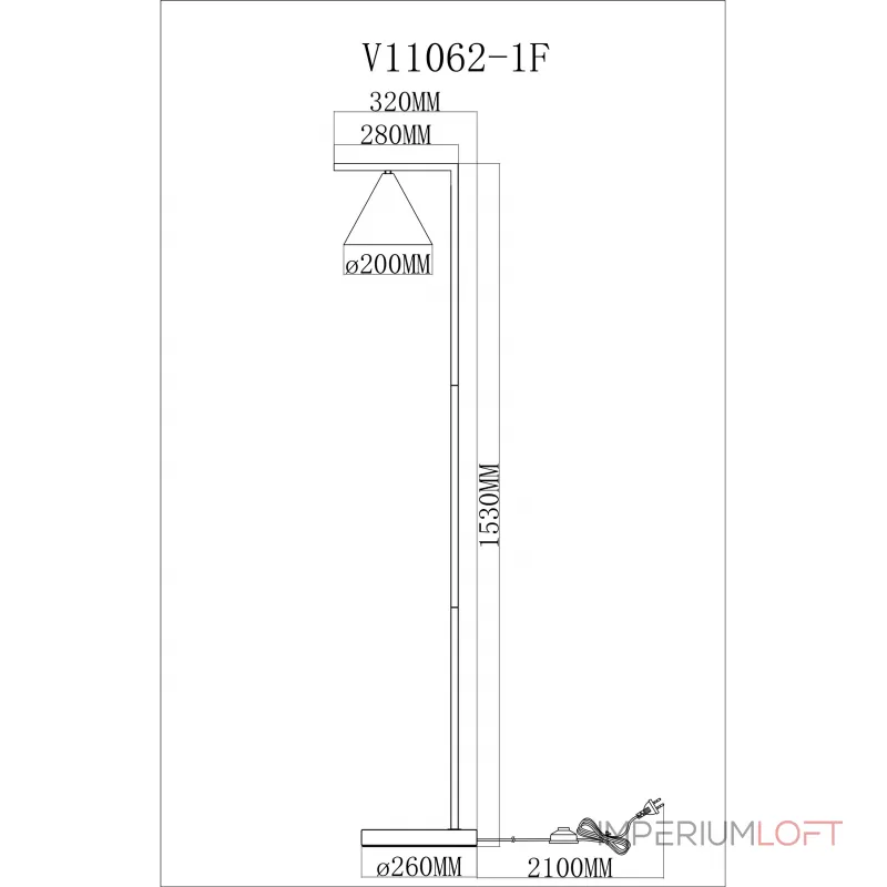 Торшер Moderli Omaha V11593-1F от ImperiumLoft