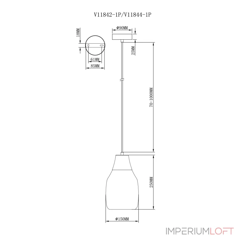 Светильник подвесной Moderli V11844-1P Adalina от ImperiumLoft