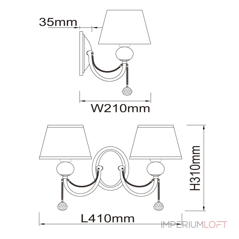 Бра MW-Light Федерика 684021302 Бра MW-Light Федерика 684021302