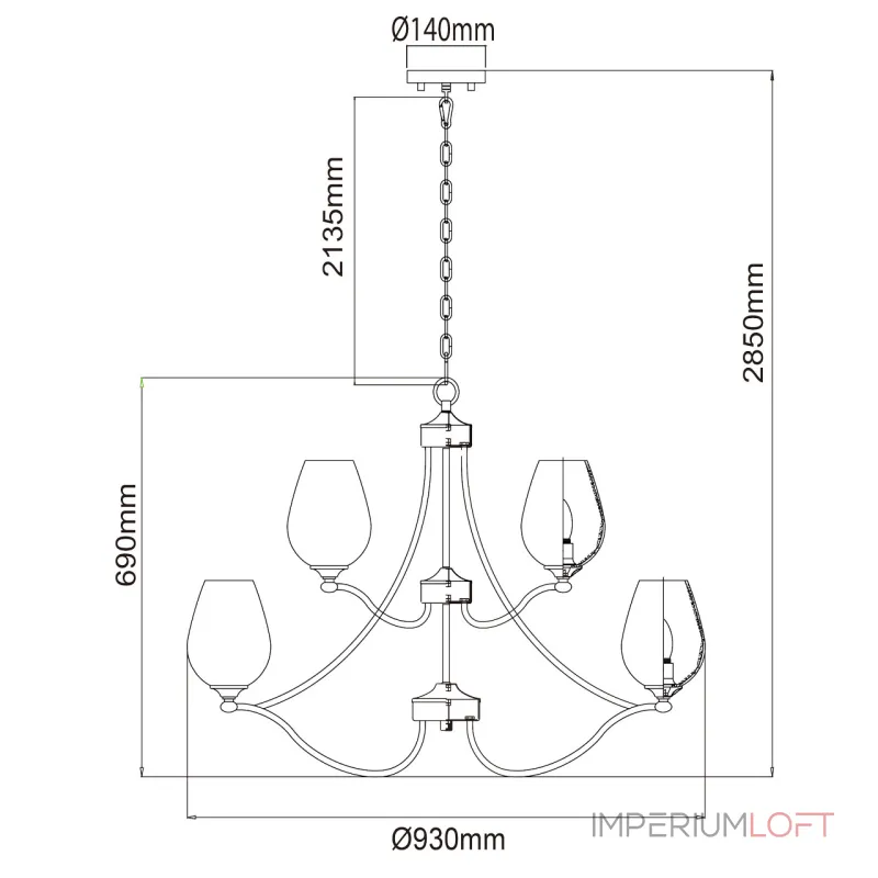 Подвесная люстра Chiaro Palermo 386016512
