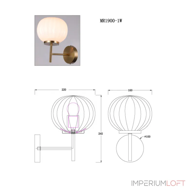Бра MyFar Eliza MR1900-1W от ImperiumLoft Бра MyFar Eliza MR1900-1W от ImperiumLoft