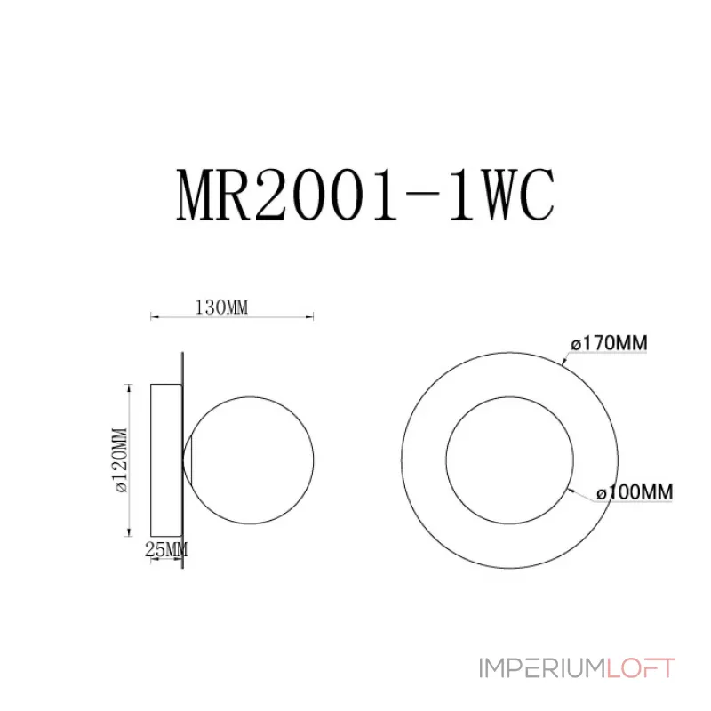 Настенный светильник MyFar July MR2001-1WC от ImperiumLoft