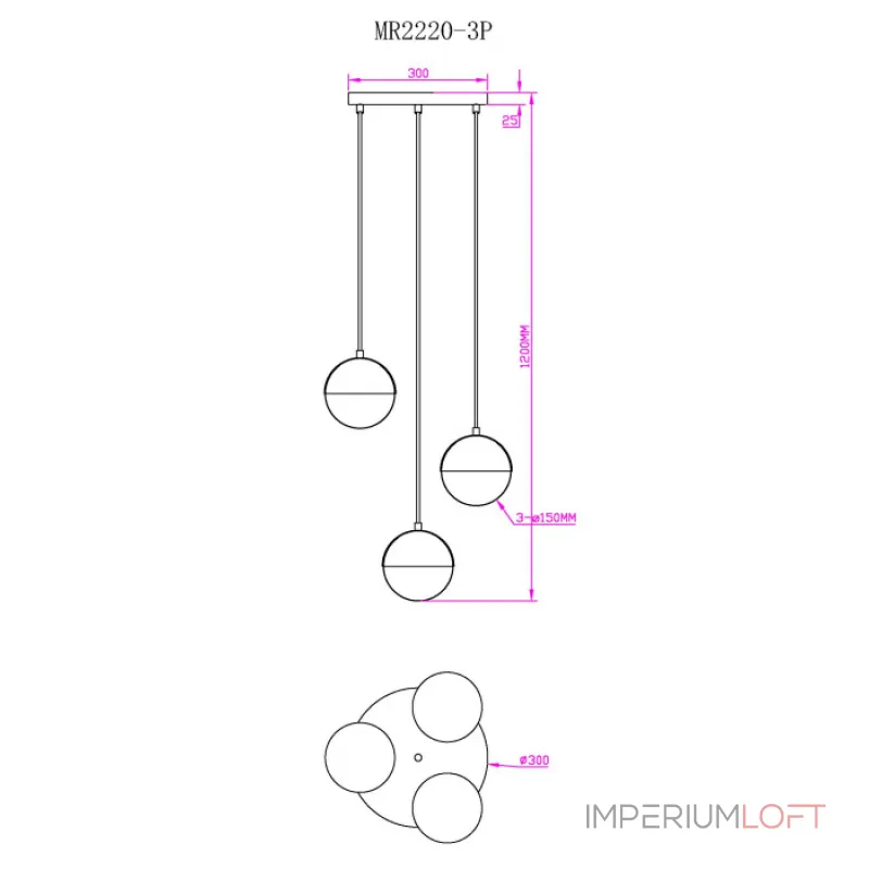 Подвесной светильник MyFar Loreen MR2220-3P от ImperiumLoft Подвесной светильник MyFar Loreen MR2220-3P от ImperiumLoft