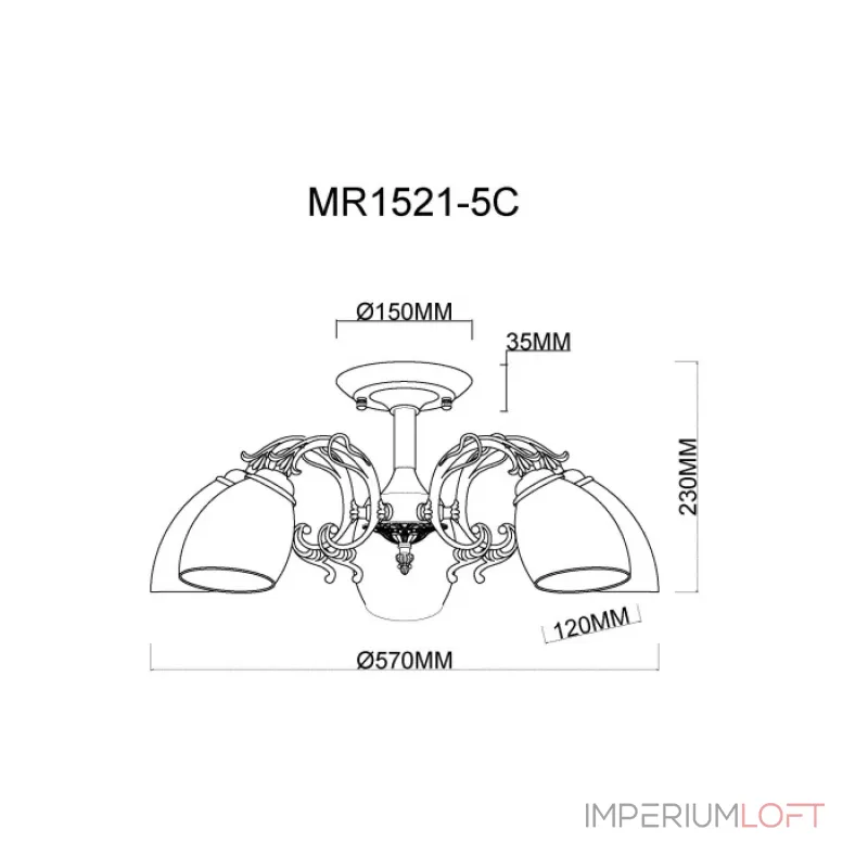 Потолочная люстра MyFar Biene MR1521-5C