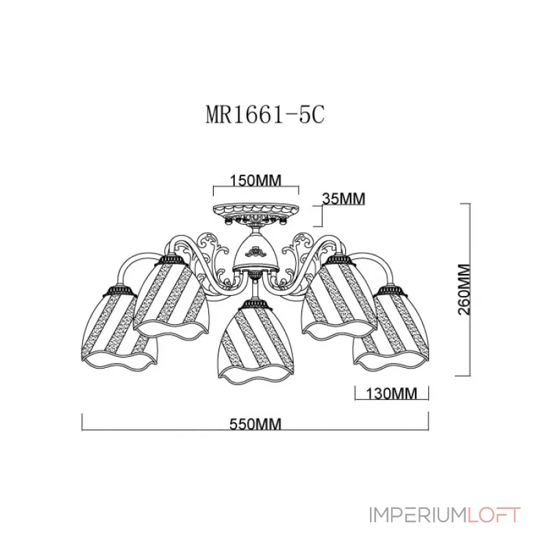 Потолочная люстра MyFar Nicole MR1661-5C