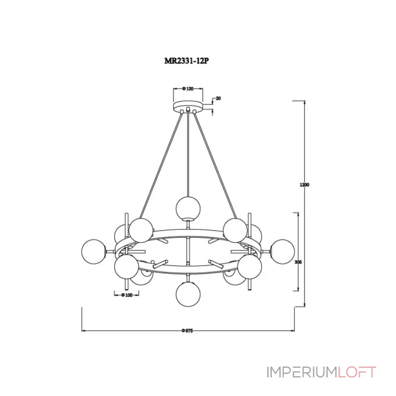 Подвесная люстра MyFar Robert MR2331-12P Подвесная люстра MyFar Robert MR2331-12P