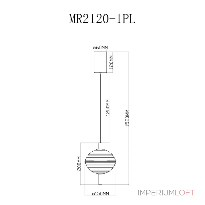 Подвесной светильник MyFar Claire MR2120-1PL от ImperiumLoft