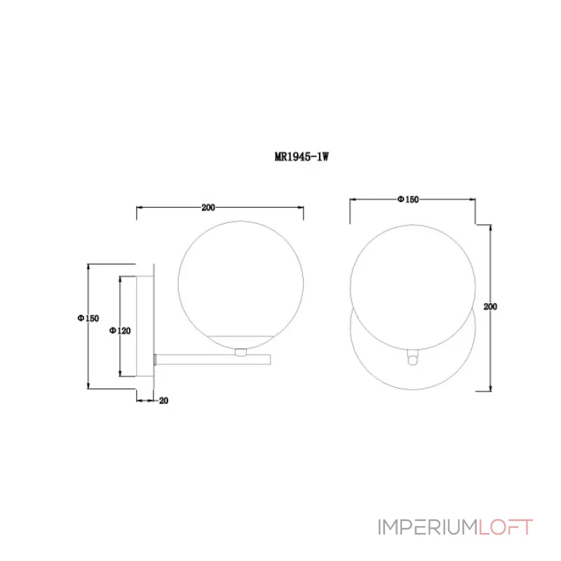 Бра MyFar Aerton MR1945-1W от ImperiumLoft Бра MyFar Aerton MR1945-1W от ImperiumLoft