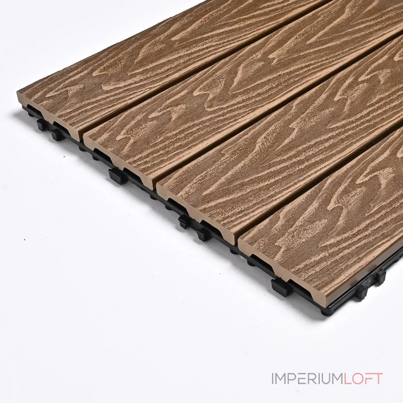 Садовая плитка ДПК 30x30 TEAK SH-WPC3D-4H-17 , террасный паркет