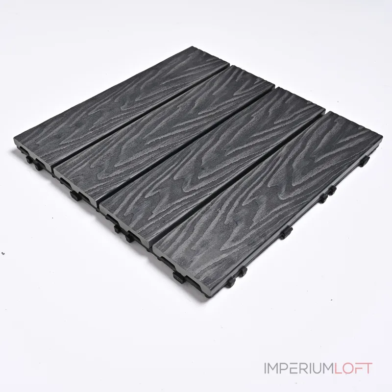 Садовая плитка ДПК 30x30 GREY SH-WPC3D-4H-15 , террасный паркет Садовая плитка ДПК 30x30 GREY SH-WPC3D-4H-15 , террасный паркет