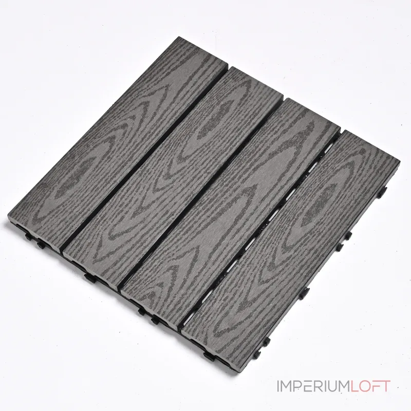 Садовая плитка ДПК 30x30 GREY SH-WPC2D-4HC-2 , террасный паркет Садовая плитка ДПК 30x30 GREY SH-WPC2D-4HC-2 , террасный паркет