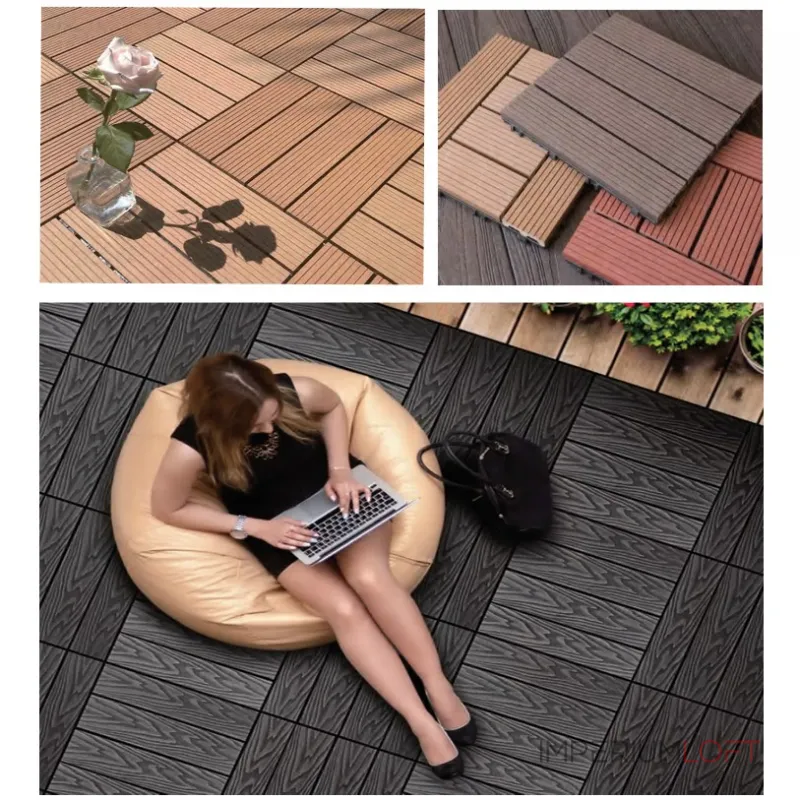 Садовая плитка ДПК 30x30 GREY SH-WPC3D-4H-15 , террасный паркет Садовая плитка ДПК 30x30 GREY SH-WPC3D-4H-15 , террасный паркет