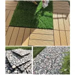 Садовая плитка ДПК 30x30 GREY SH-WPC3D-4H-15 , террасный паркет