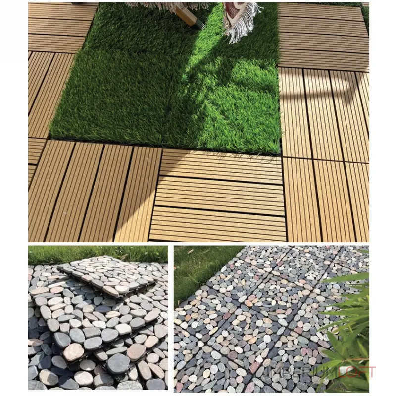 Садовая плитка ДПК 30x30 GREY SH-WPC3D-4H-15 , террасный паркет Садовая плитка ДПК 30x30 GREY SH-WPC3D-4H-15 , террасный паркет