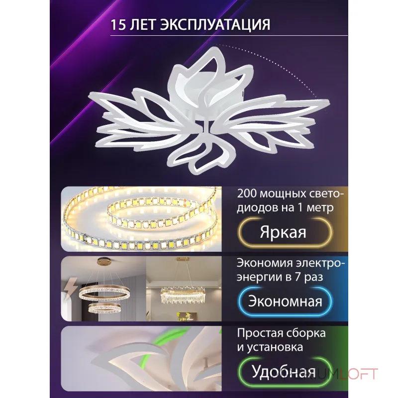 Потолочная люстра Natali Kovaltseva Rif LED LAMPS 81118/5C