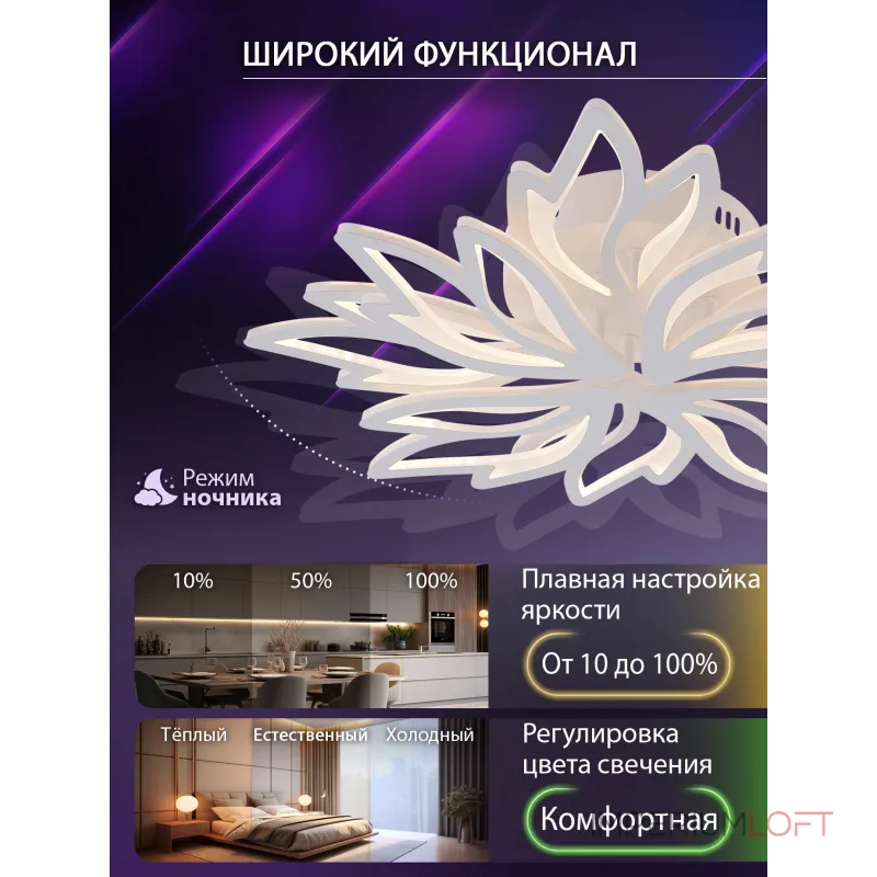 Потолочная люстра Natali Kovaltseva Rif LED LAMPS 81118/6C