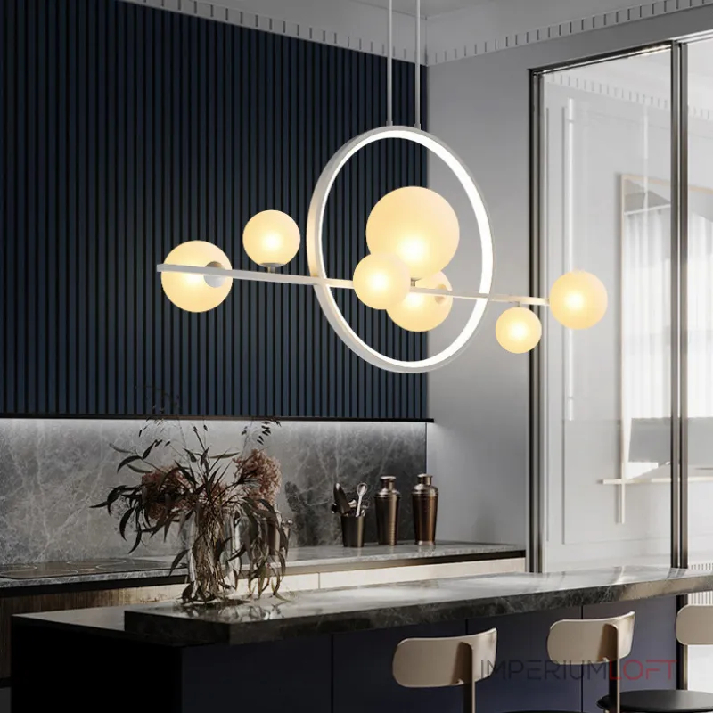 Люстра на штанге IONA L HALO 7 White Люстра на штанге IONA L HALO 7 White