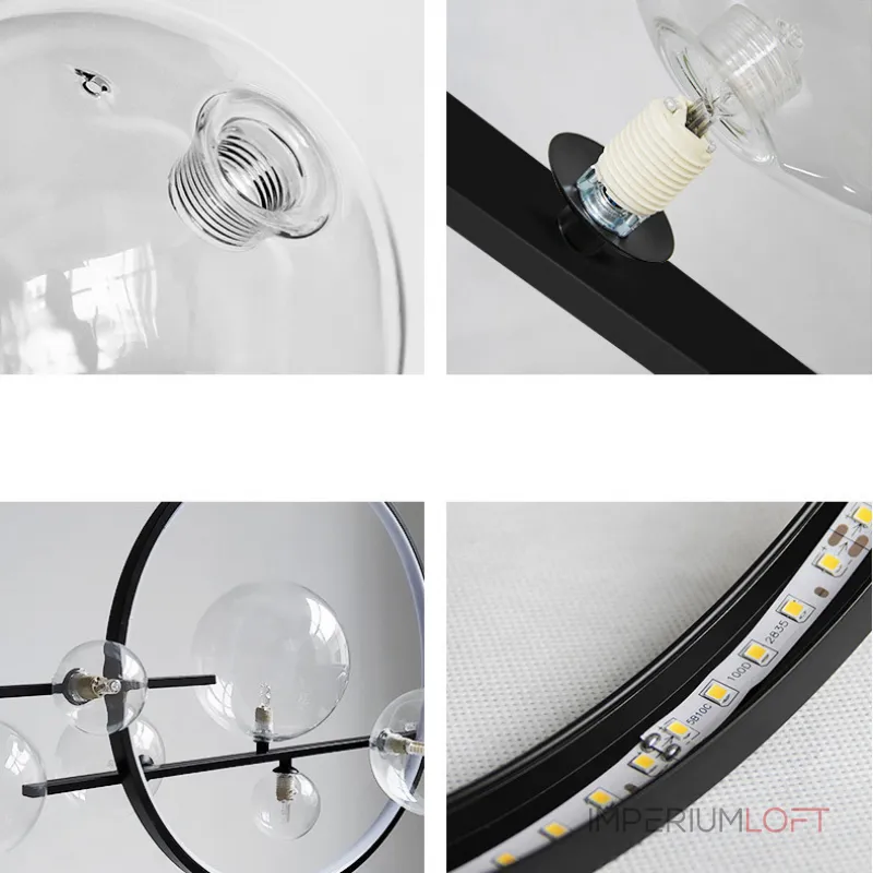 Люстра на штанге IONA L HALO 7 black